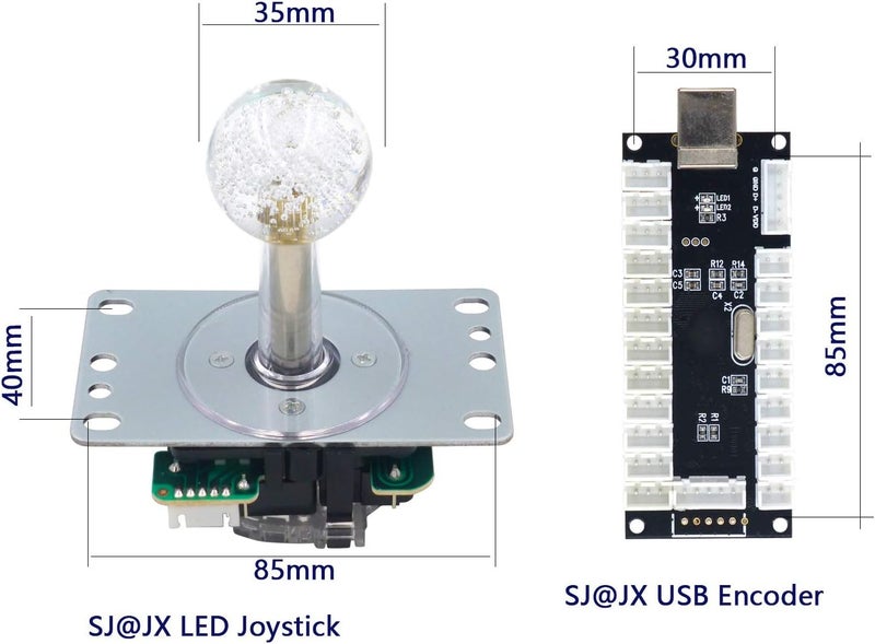 طقم DIY لمبة LED لألعاب الأركيد ، مفتاح ميكانيكي للوحة المفاتيح، زر أركيد LED، عصا تحكم، مشفر USB بدون تأخير لأجهزة الكمبيوتر وأنظمة MAME وRetropie وJamma. - Image 3