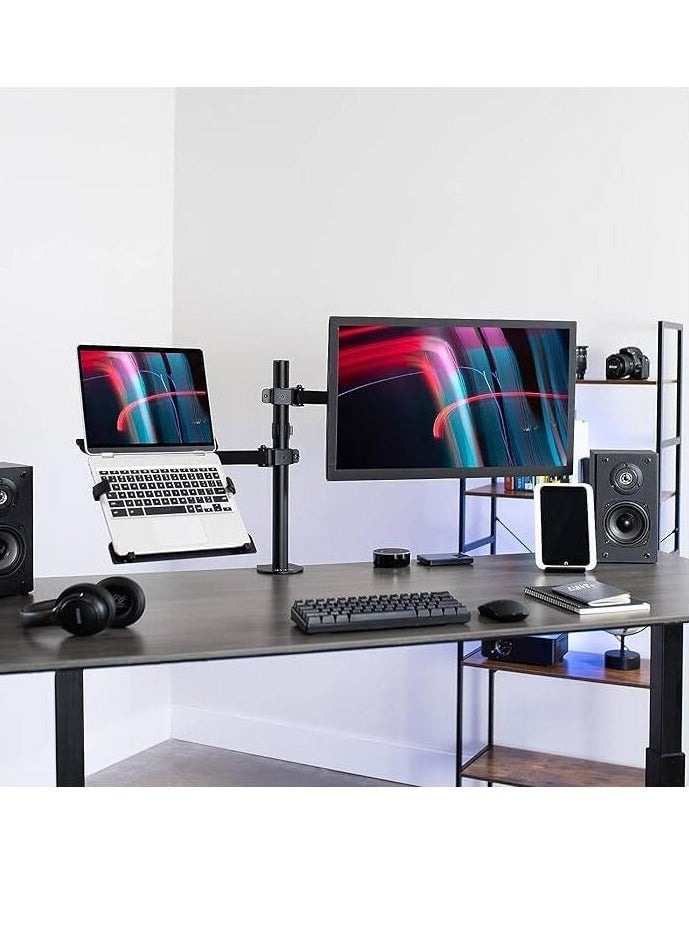 نيوستار ذراع شاشة محورية Newstar 91-LDT12C1M2KN مع حامل لابتوب، تناسب الشاشات من 13" إلى 32"، بحد أقصى وزن 8 كغم للشاشة، و4.5 كغم كحد أقصى للابتوب، إدارة كابلات، دوران بزاوية 360° VESA، باللون الأسود | 91-LDT12C1M2KN - Image 3