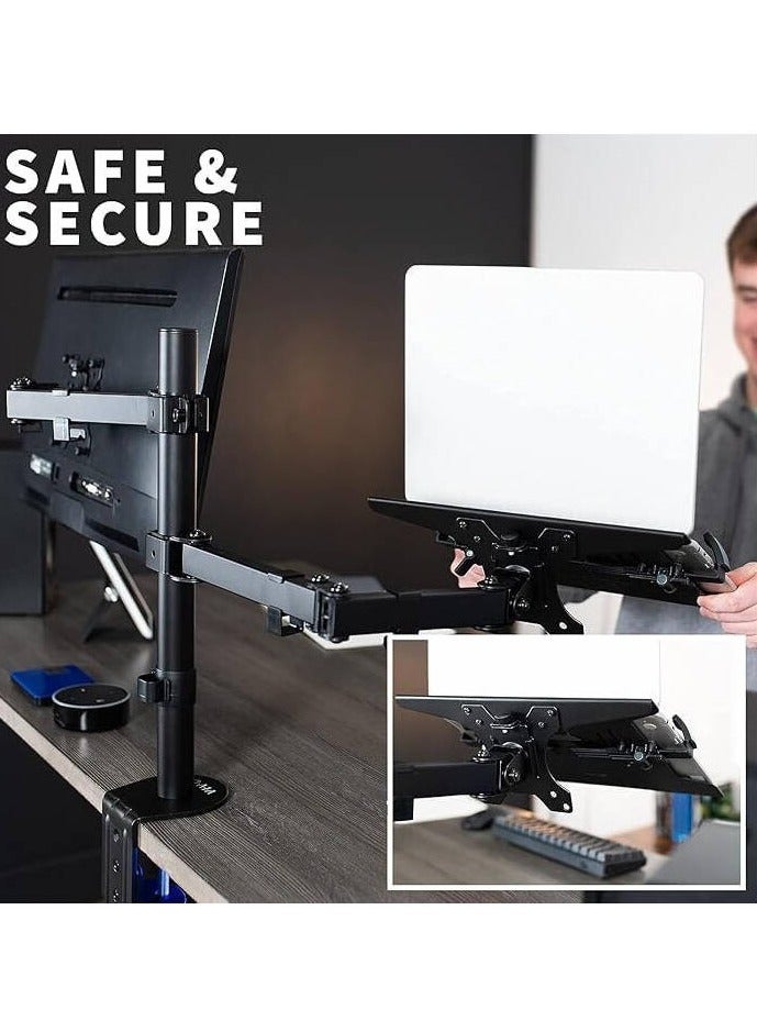 نيوستار ذراع شاشة محورية Newstar 91-LDT12C1M2KN مع حامل لابتوب، تناسب الشاشات من 13" إلى 32"، بحد أقصى وزن 8 كغم للشاشة، و4.5 كغم كحد أقصى للابتوب، إدارة كابلات، دوران بزاوية 360° VESA، باللون الأسود | 91-LDT12C1M2KN - Image 5