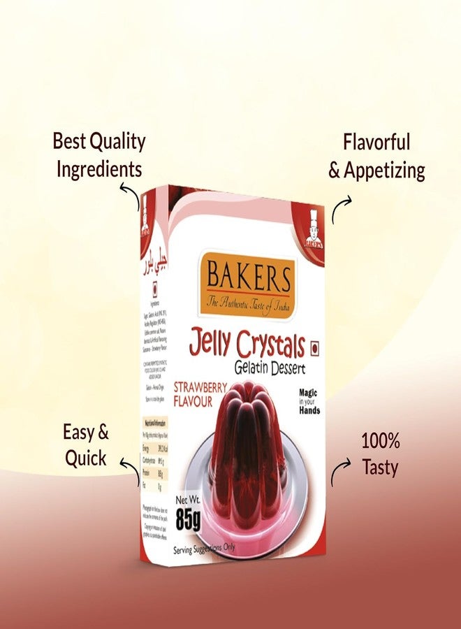 BAKERS Jelly Crystals (Gelatin Dessert) | Strawberry Flavour | Authentic Strawberry Flavor | Easy-to-make | Instant Dessert Premix | No Sugar Needed | Pack of 3 (85 gm x 3) - Image 5
