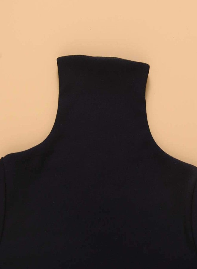 Mubineo Toddler Baby Girl Basic Plain Turtleneck Long Sleeve Cotton T Shirts Tee Tops (Black, 3T) - Image 4