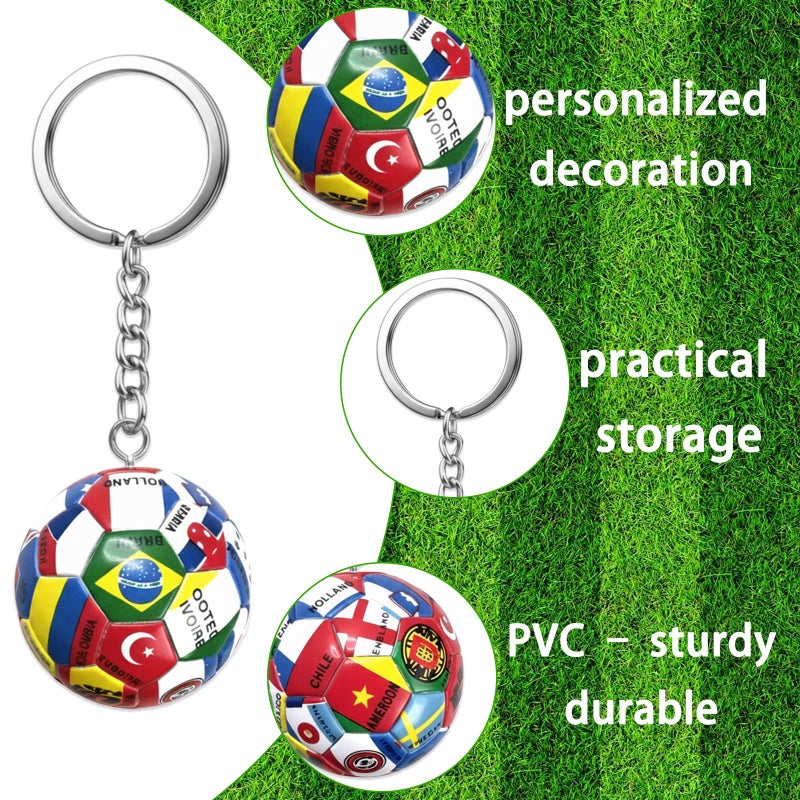Zeptrix 4PCS World Cup Soccer Keychain 2026 Football Ball Key Chain with National Flags,World Cup Soccer Gifts & Accessories for Men Sports Merchandise 2026 Backpack Charm Daily Use - Image 3
