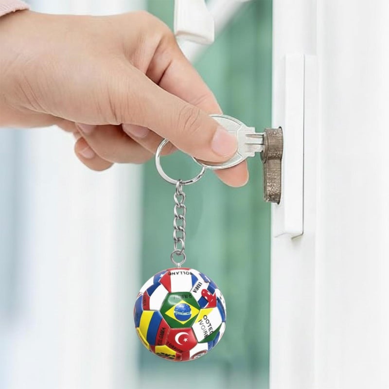 Zeptrix 4PCS World Cup Soccer Keychain 2026 Football Ball Key Chain with National Flags,World Cup Soccer Gifts & Accessories for Men Sports Merchandise 2026 Backpack Charm Daily Use - Image 5