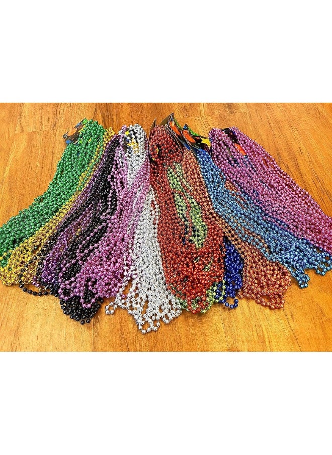 GiftExpress 72 pack Mardi Gras Beads Bulk Mardi Gras Beads Necklaces Assortment Throw Beads in Bulk Gasparilla beads