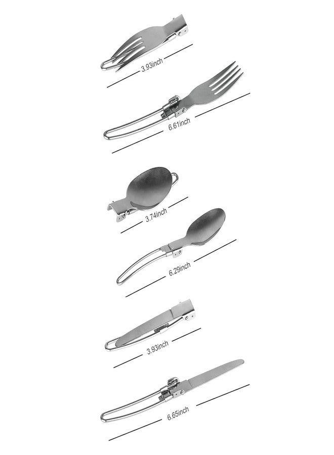 DPCR Travel in Style with 3-Piece Folding Cutlery Set - Stainless Steel Fork, Spoon - Perfect for Eco-Friendly Trekking, Hiking, and Camping - Includes Nylon Pouch for Convenient Storage - Image 3