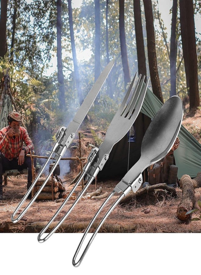 DPCR Travel in Style with 3-Piece Folding Cutlery Set - Stainless Steel Fork, Spoon - Perfect for Eco-Friendly Trekking, Hiking, and Camping - Includes Nylon Pouch for Convenient Storage - Image 4