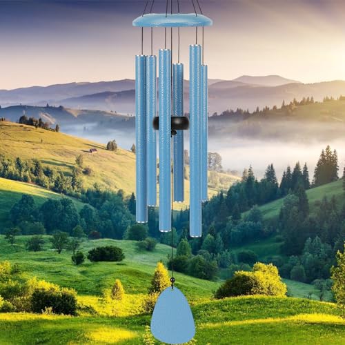 FSVGYY WindChimesOutdoorDeepTone Large Soothing Melodic Tones Mobile Windchimes Wind Chimes for Outside Memorial Wind Chime Best Gift for Mom Women Grandma Neighbors32 Blue Coated Aluminum - Image 1