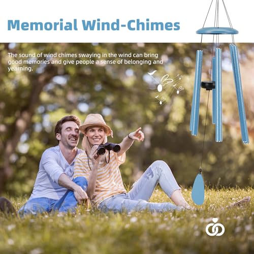 FSVGYY WindChimesOutdoorDeepTone Large Soothing Melodic Tones Mobile Windchimes Wind Chimes for Outside Memorial Wind Chime Best Gift for Mom Women Grandma Neighbors32 Blue Coated Aluminum - Image 3