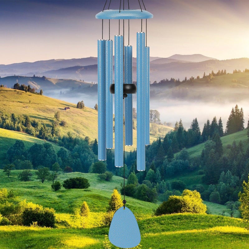 FSVGYY WindChimesOutdoorDeepTone Large Soothing Melodic Tones Mobile Windchimes Wind Chimes for Outside Memorial Wind Chime Best Gift for Mom Women Grandma Neighbors32 Blue Coated Aluminum - Image 2