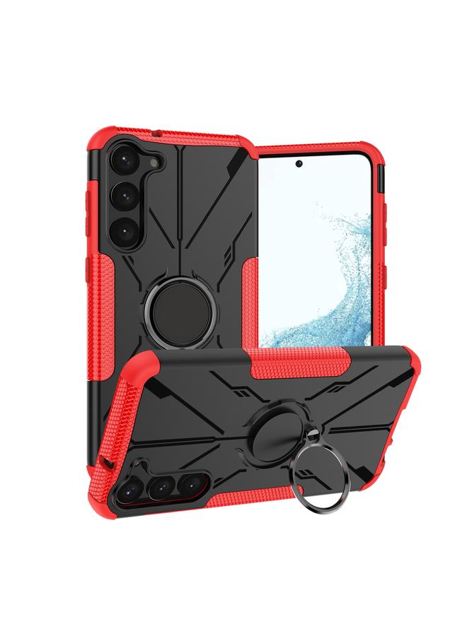 S-TOP Case For Samsung Galaxy S23+ 5G Armor Bear Shockproof PC + TPU Phone Case with Ring - Image 1