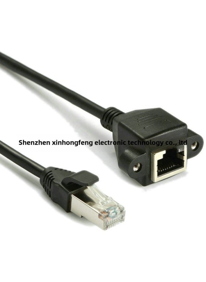 Generic Six Types Of Gigabit Network Extension Cable Network Cable Extension Cable With Ears Can Be Fixed With Screw Holes Rj45 Extension Cable-Color:Black 8P8C Six-class Network Cable Over Gigabit-Line Length:1.5 M  - Image 3