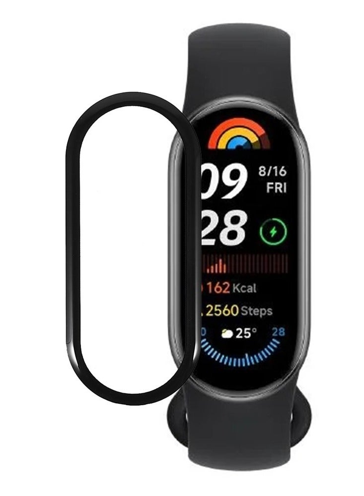 TWEGGON Screen Protector for Xiaomi Mi Band 10/9/8, Full Cover Screen Guard Compatible with Xiaomi Mi Band 10/9/8 Black/Clear - Image 1