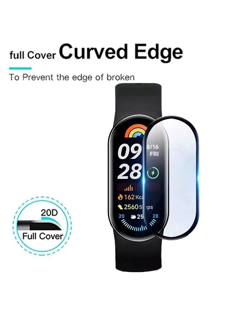 TWEGGON Screen Protector for Xiaomi Mi Band 10/9/8, Full Cover Screen Guard Compatible with Xiaomi Mi Band 10/9/8 Black/Clear - Image 2