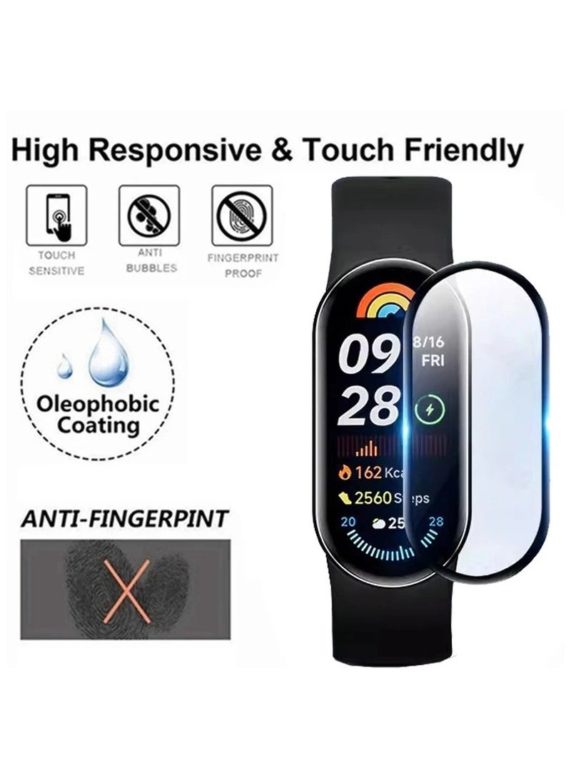 TWEGGON Screen Protector for Xiaomi Mi Band 10/9/8, Full Cover Screen Guard Compatible with Xiaomi Mi Band 10/9/8 Black/Clear - Image 3
