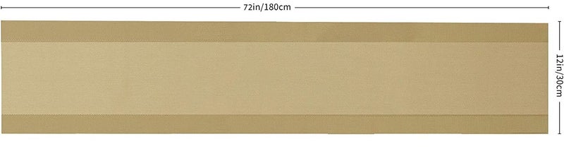 we3 we3 Table Runner Washable Vinyl Brown Table Runner for Kitchen Dining Tea Table Use Heat Insulation PVC Vinyl Weave (Gold, Pack of 2) - Image 2