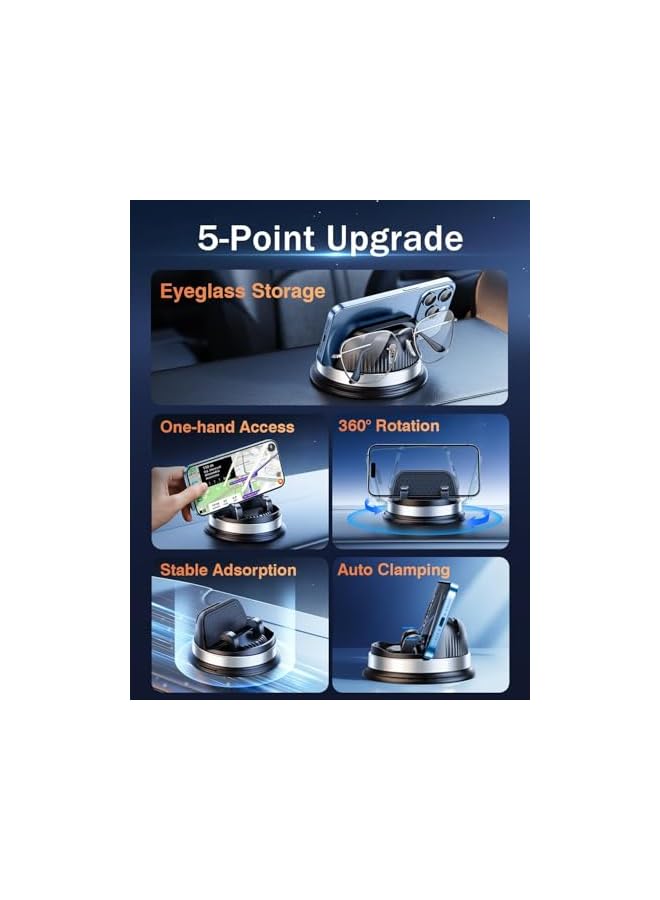 Green Tiger Dashboard Cell Phone Car Mount, Multifunctional Car Dash Mobile Phone Holder, 360 Rotatable Non Slip Mat Universal Car Phone Stand Hands Free, Compatible with iPhone, Samsung, Google, Android - Image 2