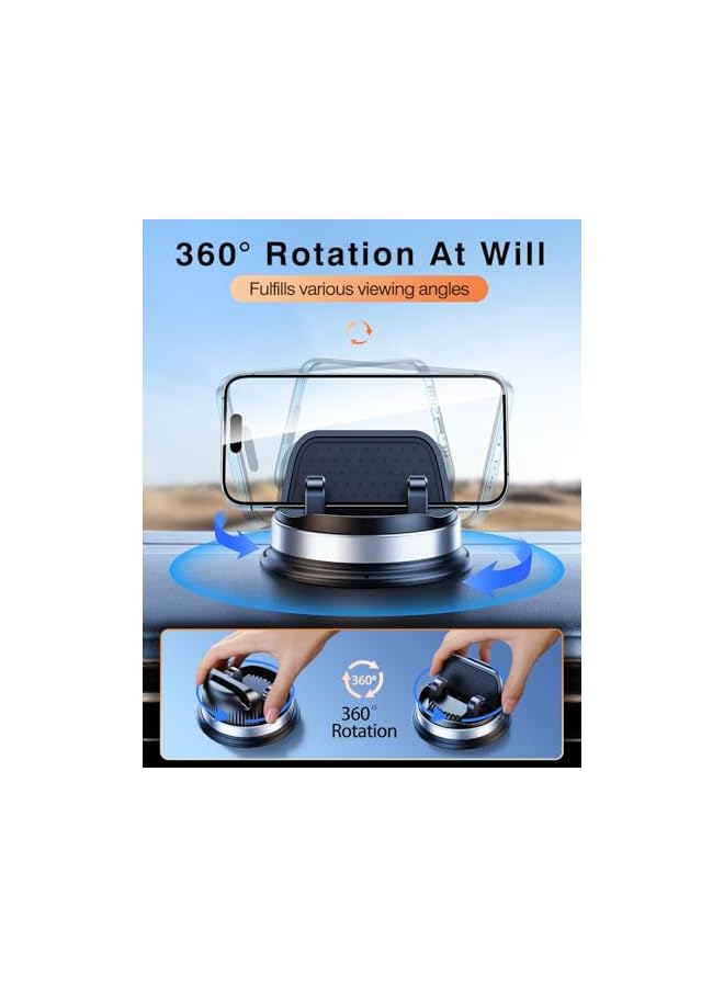 Green Tiger Dashboard Cell Phone Car Mount, Multifunctional Car Dash Mobile Phone Holder, 360 Rotatable Non Slip Mat Universal Car Phone Stand Hands Free, Compatible with iPhone, Samsung, Google, Android - Image 4