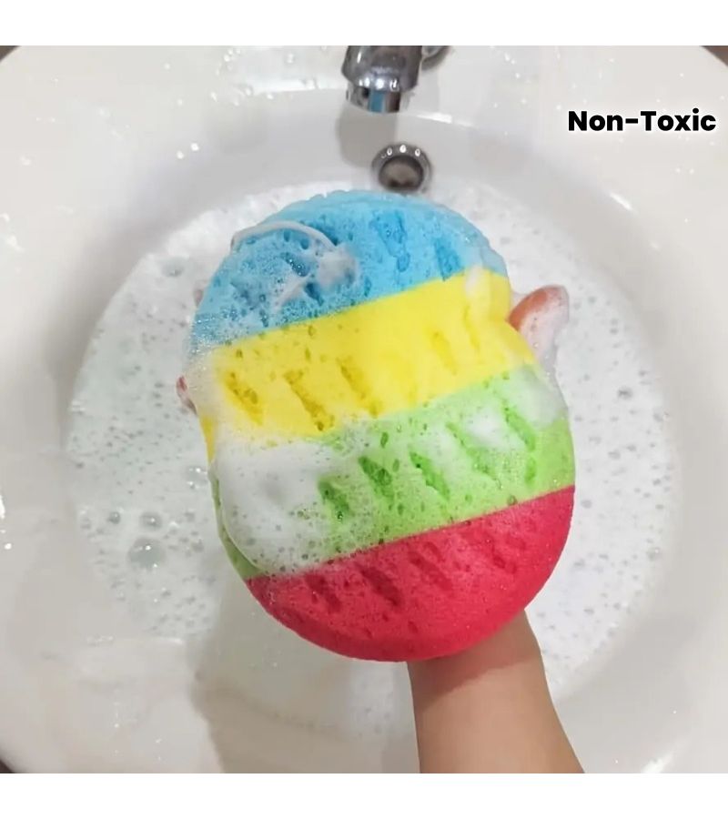 Large Super Soft Iridescent Oval Bath Sponge Exfoliating Body Tool - Image 2