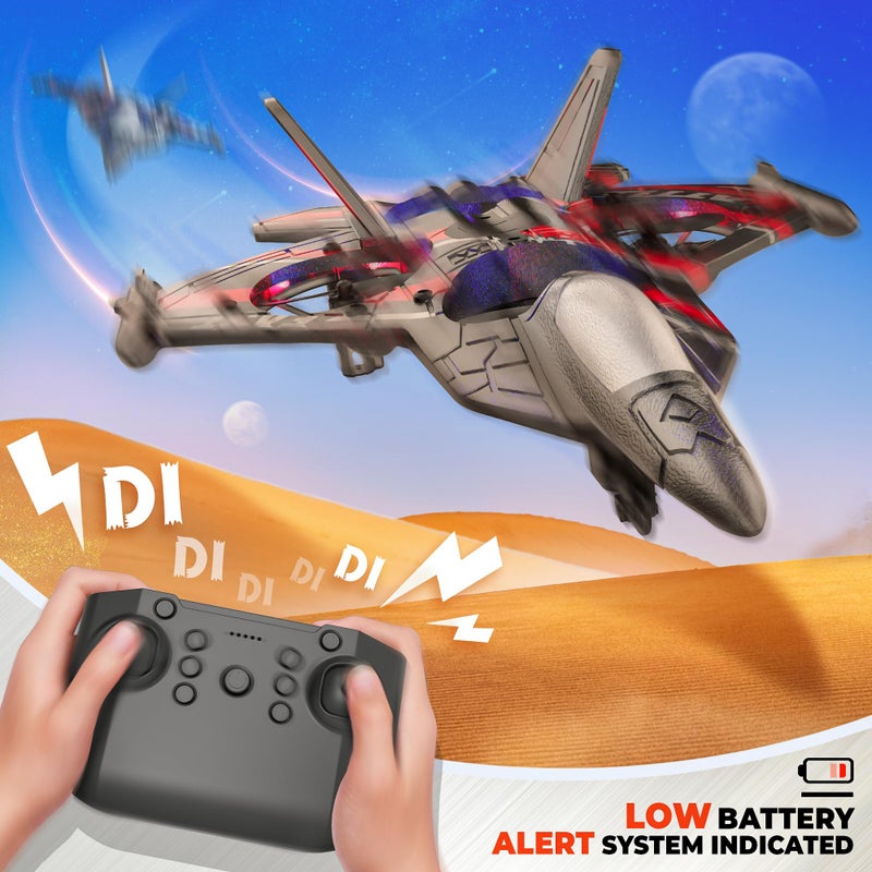 بيزغار بيزجار الطائرات بدون طيار للأطفال | 2.4 جيجا هرتز RC طائرة 6 محاور جيررو التحكم عن بعد الطائرة RC طائرة هليكوبتر 360 Flip Fighter Jet Toy Toys للأعمار من 8 إلى 13 - Image 4