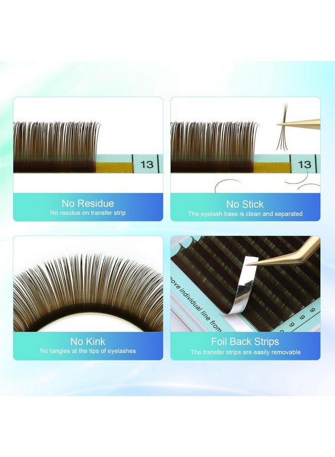 NAGARAKU Natural Brown Color Eyelash Extensions 0.15Mm D Curl 715Mm Mix Tray Individual Lashes Classic Faux Mink Volume 20 Rows Soft Eyelash Supplies - Image 5