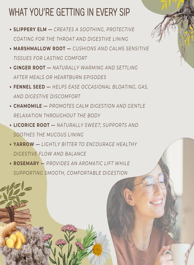 ItsHealthTea شاي أعشاب لتخفيف الارتجاع المعدي المريئي: مزيج من 8 أعشاب هضمية، علاج طبيعي لحموضة المعدة والارتجاع الحمضي، دعم قبل وبعد الوجبات، 3 أونصات مع 35 كيسًا - Image 4