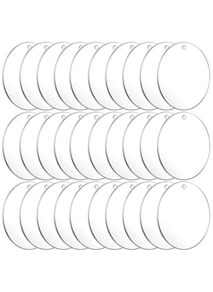 SMARTPOINTS - Acrylic Keychain Blanks, 30PCS Bulk Acrylic Circles Clear Disc Ornaments Blanks with Hole for Vinyl, DIY Keychain and Craft Project (3 Inch, 30 Pcs) - Image 1