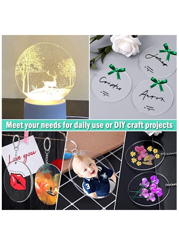 SMARTPOINTS - Acrylic Keychain Blanks, 30PCS Bulk Acrylic Circles Clear Disc Ornaments Blanks with Hole for Vinyl, DIY Keychain and Craft Project (3 Inch, 30 Pcs) - Image 1