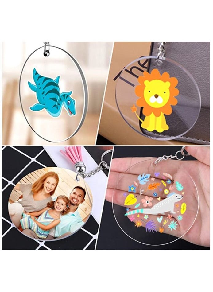 SMARTPOINTS - Acrylic Keychain Blanks, 30PCS Bulk Acrylic Circles Clear Disc Ornaments Blanks with Hole for Vinyl, DIY Keychain and Craft Project (3 Inch, 30 Pcs) - Image 1