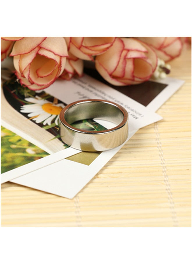 Magic Props Magnetic Ring Single Ring Magnetic Ring Magnet Ring Black Strip Strong Magnetic Ring Magnetic Ring Spot-Color:Silver Without Pattern (middle)  - Image 1