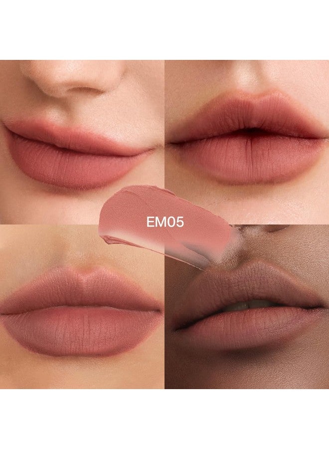 INTO YOU Matte Liquid Lipstick for Women, Canned Long Lasting Nude Lipstick Waterproof with Lip Brush, No Transfer, High Pigmented with Lightweight Lip Mud Texture(C-EM05) - Image 3