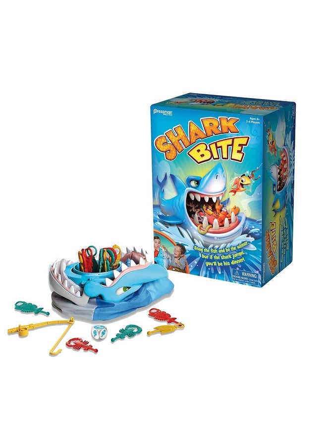 Pressman Shark Bite -- Roll the Die and Fish for Colorful Sea Creatures Before the Shark Bites Game! by Pressman Blue Sky, 5" - Image 1