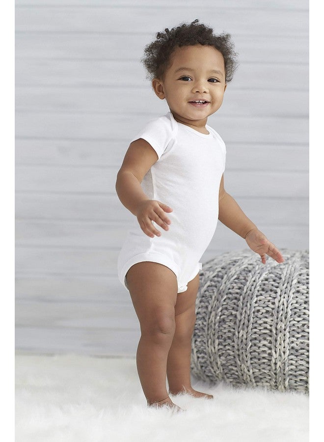 Gerber Gerber Baby 8-Pack Short Sleeve Onesies Bodysuits, Solid White, Preemie  - Image 2