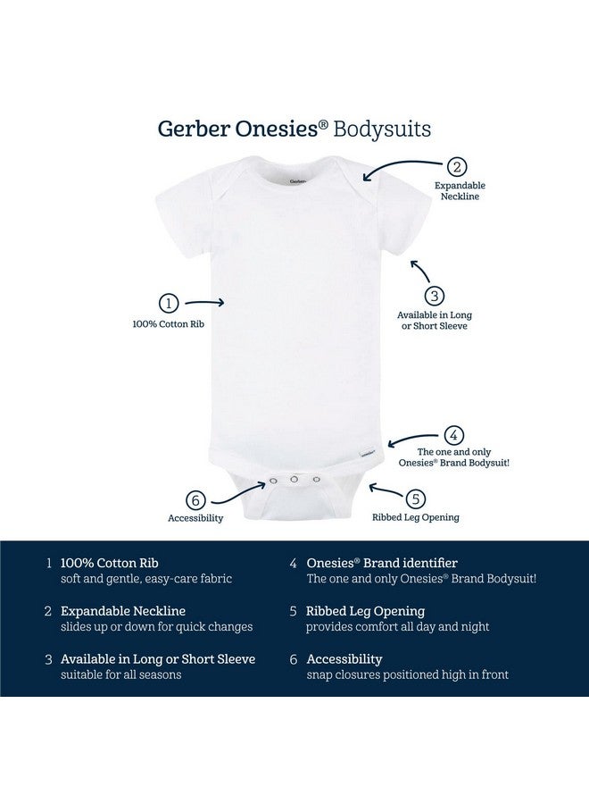 Gerber Gerber Baby 8-Pack Short Sleeve Onesies Bodysuits, Solid White, Preemie  - Image 5