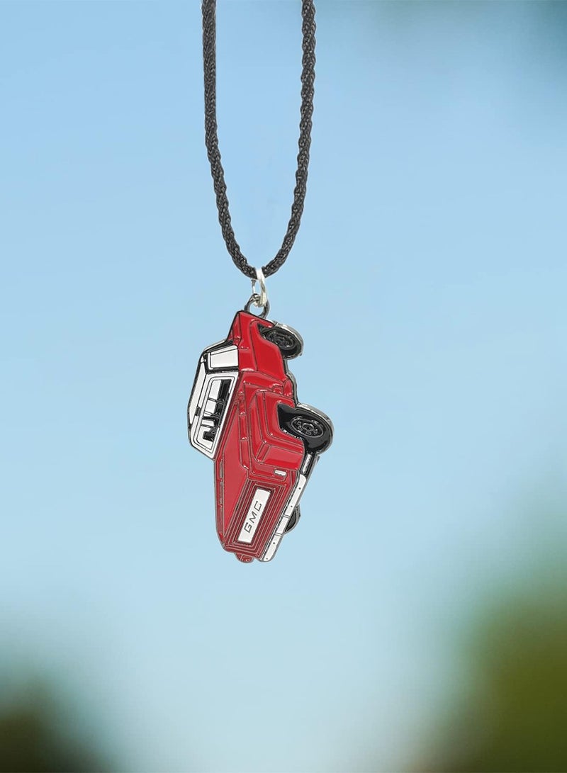 أن أم سي إكسسوارات سيارة رياضية متعددة الاستخدامات باللون الأحمر، قلادة زخرفية لمرايا الرؤية الخلفية مع سلك أسود، سحر ديكور داخلي للسيارة لجميع المركبات، تصميم رياضي صغير الحجم، متين وخفيف الوزن - Image 1