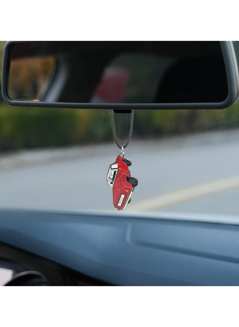 أن أم سي إكسسوارات سيارة رياضية متعددة الاستخدامات باللون الأحمر، قلادة زخرفية لمرايا الرؤية الخلفية مع سلك أسود، سحر ديكور داخلي للسيارة لجميع المركبات، تصميم رياضي صغير الحجم، متين وخفيف الوزن - Image 5