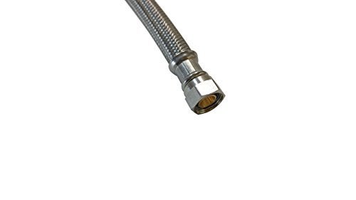 Eastman 20" Supply Line Steel Flex Long Faucet Connectors (2) Pack (1/2" FIP x 3/8" Comp) - Image 2