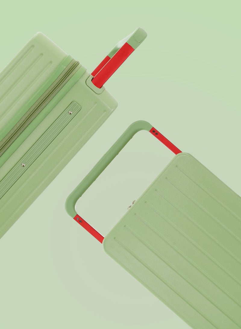 PARAJOHN عربة أمتعة ذات مقبض عريض للسفر الأنيق الفاخر باللون الأخضر - Image 3