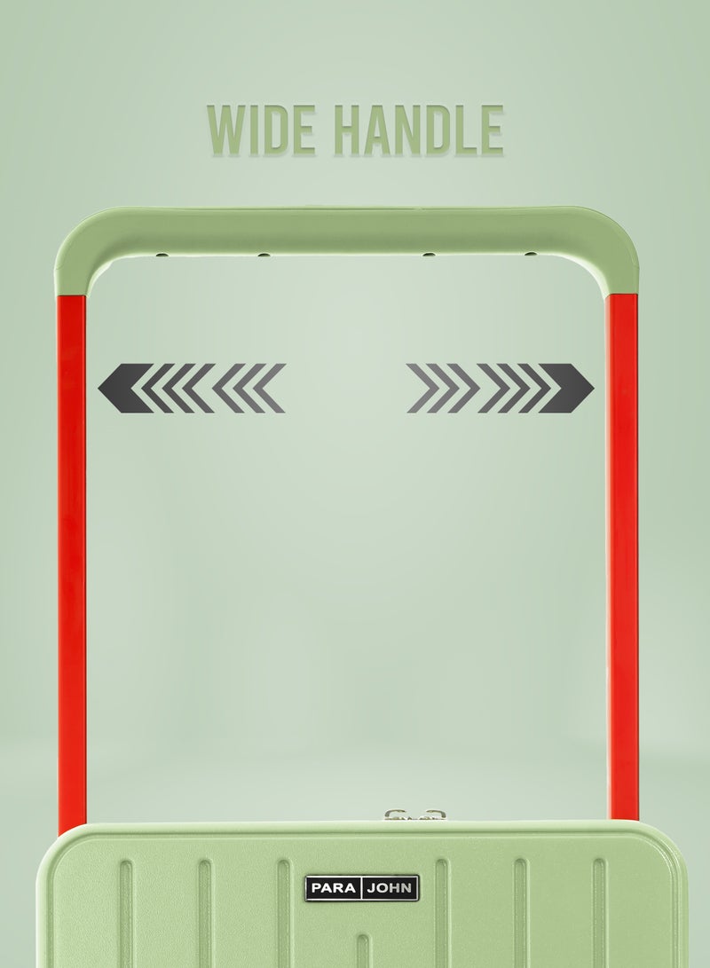 PARAJOHN عربة أمتعة ذات مقبض عريض للسفر الأنيق الفاخر باللون الأخضر - Image 2