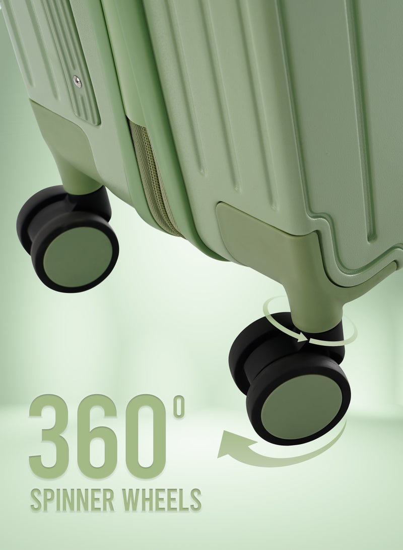 PARAJOHN عربة أمتعة ذات مقبض عريض للسفر الأنيق الفاخر باللون الأخضر - Image 5