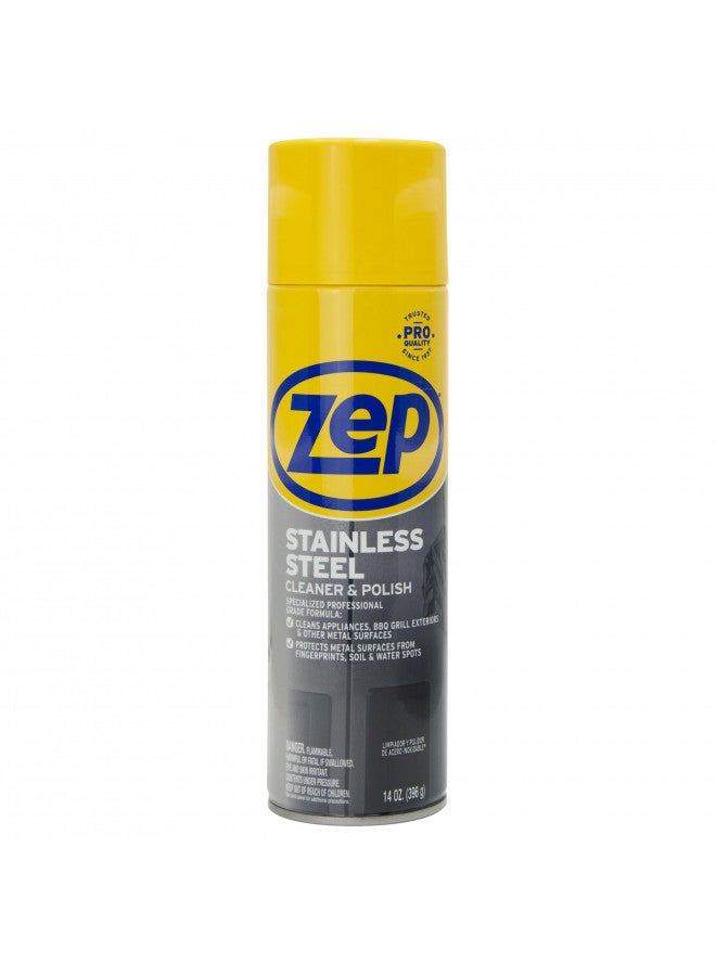 Zep Stainless Steel Cleaner and Polish 14 ounces - ZUSSTL14 - Protects Metal Surfaces from Fingerprints, Soil and Waterspots - Image 1