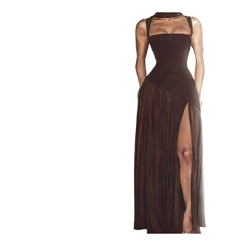 Women's Summer Pleated Split Dress - Image 1