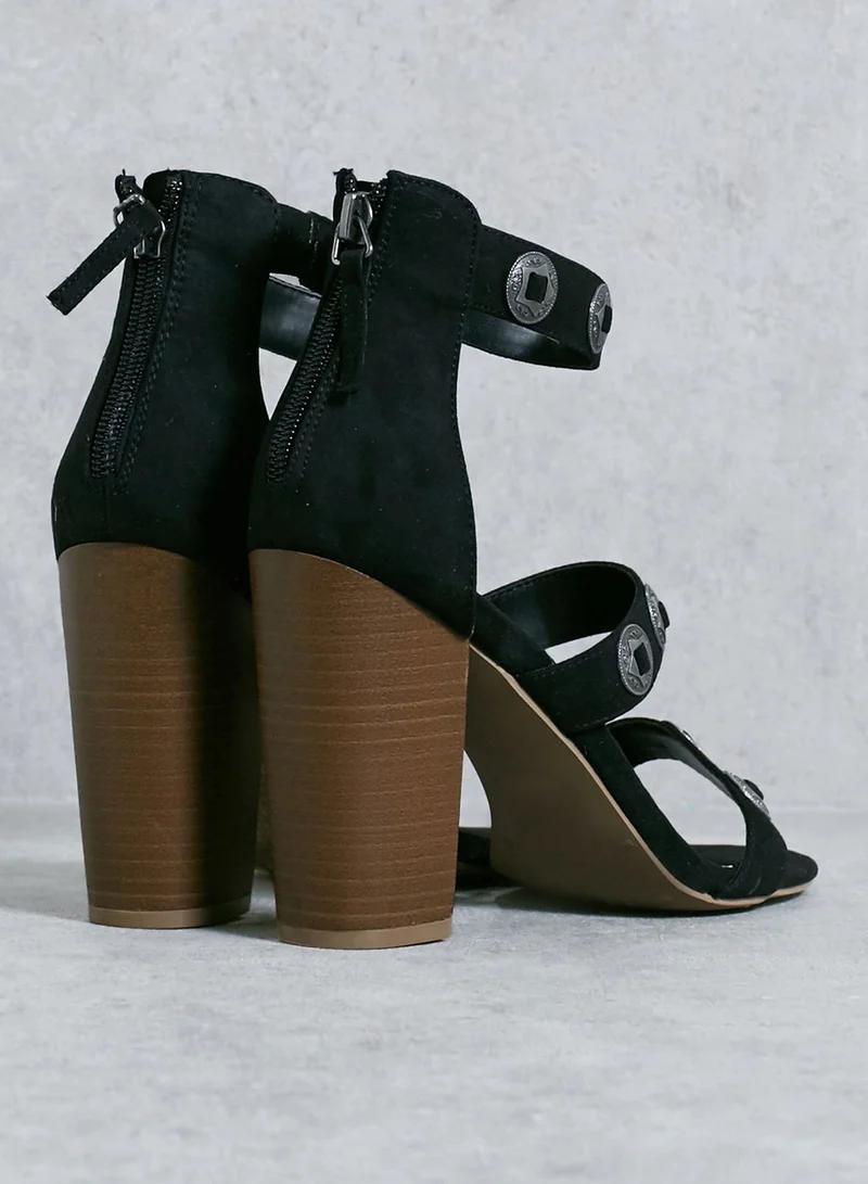 FOREVER 21 Three Strap Block Heel