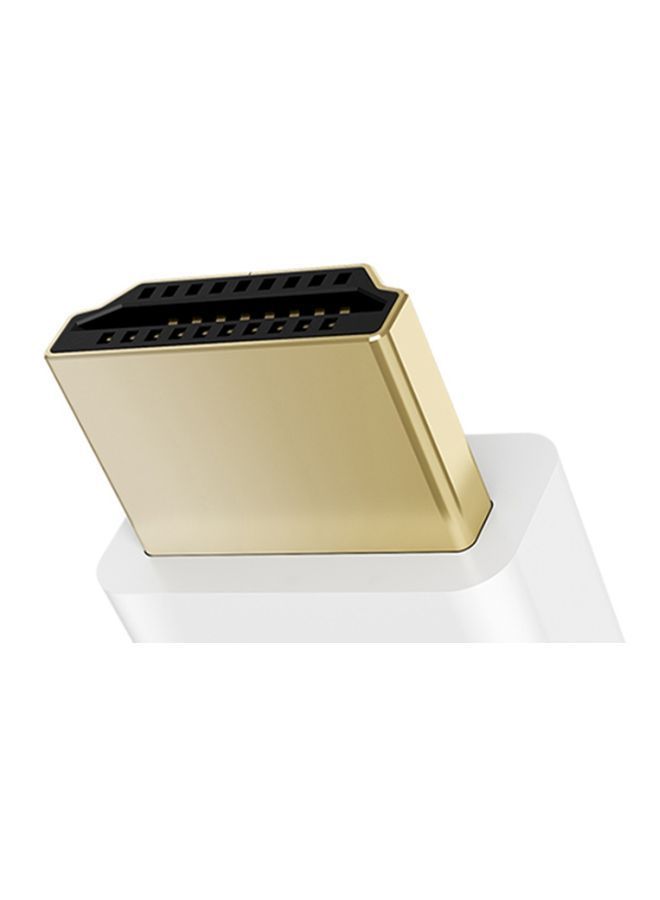 NIBEMINENT HDMI Data Cable With Plug White/Gold  - Image 5