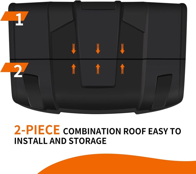 CUSAUTV 2-Piece Hard Top Roof Cover for Polaris Ranger 1000 900 XP 3 Seater (2013-2021) - Image 2