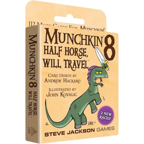 STEVE JACKSON GAMES Munchkin 8 Half Horse Will Travel Card Game Expansion 112Card Expansion Adults Kids Family Fantasy Adventure RPG Ages 10 36 Players Avg Play Time 120 Min Steve Jackson Games - Image 1