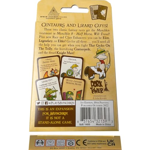 STEVE JACKSON GAMES Munchkin 8 Half Horse Will Travel Card Game Expansion 112Card Expansion Adults Kids Family Fantasy Adventure RPG Ages 10 36 Players Avg Play Time 120 Min Steve Jackson Games - Image 5