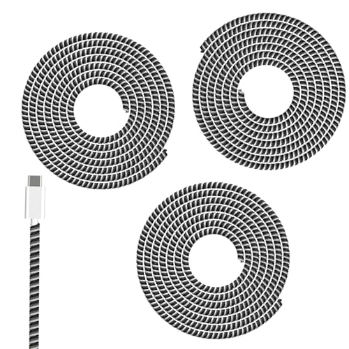 Sounce Ultimate Cable Protector | Spiral Triple Colour 1.5 Meter / 150 cm | Plastic Cord Wire Charger Winder for iPhone and Android Charging Cables (Pack of 3) - Image 1