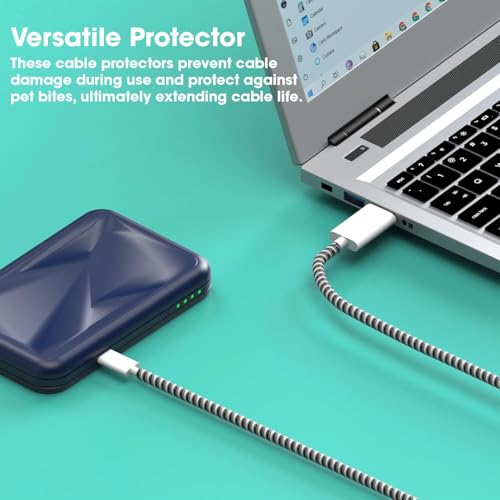 Sounce Ultimate Cable Protector | Spiral Triple Colour 1.5 Meter / 150 cm | Plastic Cord Wire Charger Winder for iPhone and Android Charging Cables (Pack of 3) - Image 2