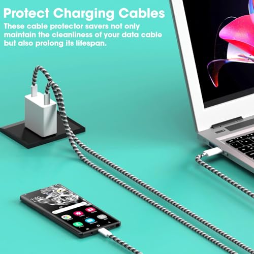 Sounce Ultimate Cable Protector | Spiral Triple Colour 1.5 Meter / 150 cm | Plastic Cord Wire Charger Winder for iPhone and Android Charging Cables (Pack of 3) - Image 5