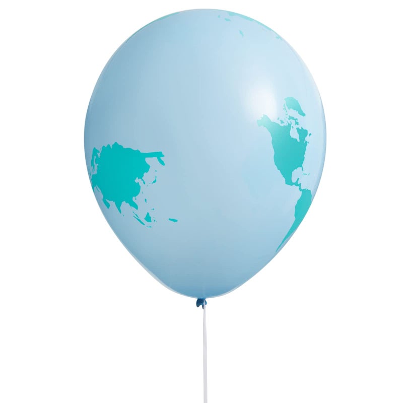 BLUE PANDA Travel Globe Balloons - 12 In, 50 Pack, Blue & Green - Earth Day Party Favors & Classroom Decorations - Latex Earth Globes for World Theme Party - Image 5
